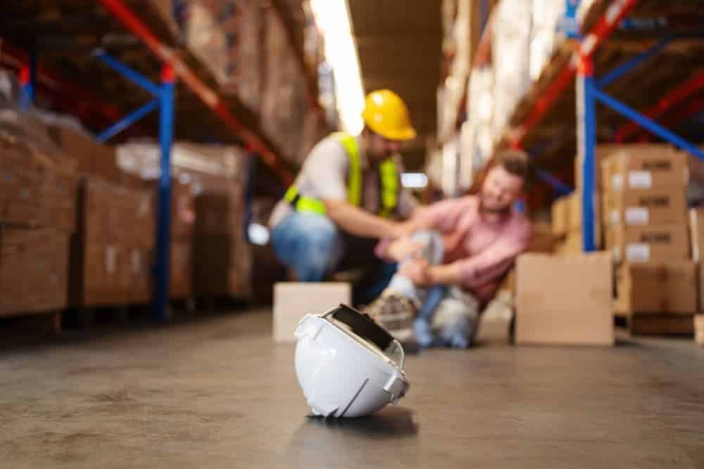 Worker suffering injury in warehouse